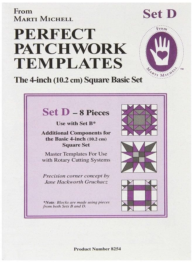 Perfect Patchwork Template Set D, Bonus Complement Set, Package of Eight